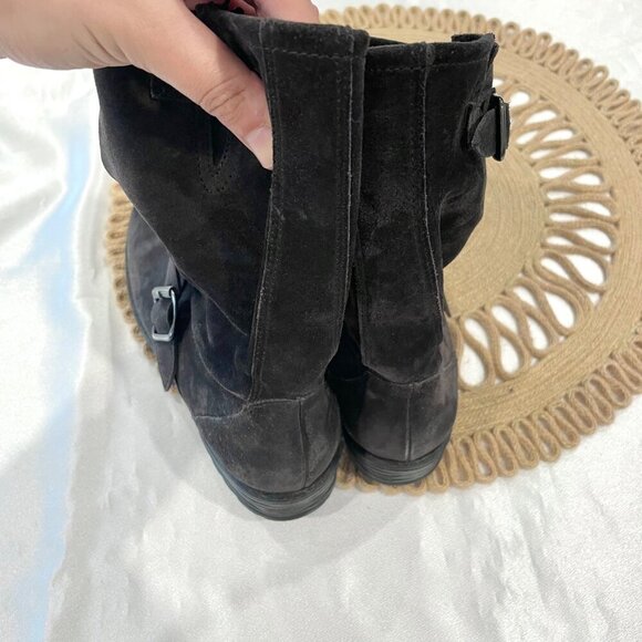 Paul Green Women's Adison Boot Biker Moto Distress Brown Suede Size UK 4 - Picture 4 of 7